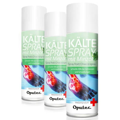 B-WARE 3 x 400ml Oputec Kältespray Minze Sport Eisspray Kühlspray Erste-Hilfe