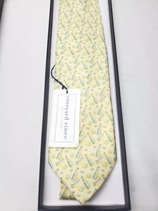 Vtg Vineyard Vines Yellow Beer Bottle Opener Lime Handmade Silk Tie USA Made NWT - Picture 1 of 13