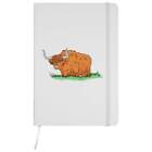 'Highland Cow In Long Grass' A5 Ruled Notebooks / Notepads (NB042031)