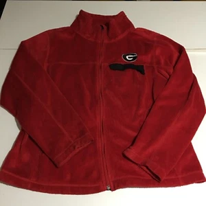 Georgia Bulldogs Fleece Jacket Womens Size Large Red Full Zip - Picture 1 of 8