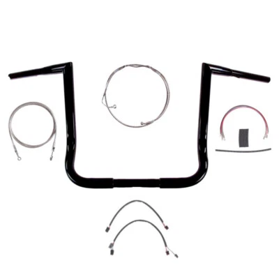 Kit de manillar Jarhead 1 1/4" negro 14" Harley Ultra Street Glide 2016-2023 con ABS Foto 1 de 3