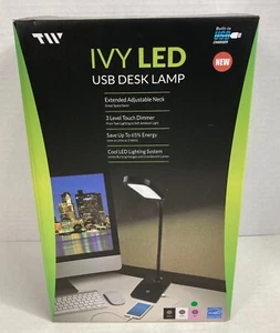 Green LED Desk Lamp Built in USB Port 3 Level Touch Dimmer Adjustable by TW - Picture 1 of 18