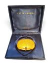 Vintage Estee Lauder Solid Perfume Compact Gold Tone Clam Shell Purse