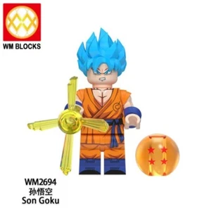 2 inch Custom DragonBall Super, Super Saiyan Blue Goku Minifigure Base included - Picture 1 of 1