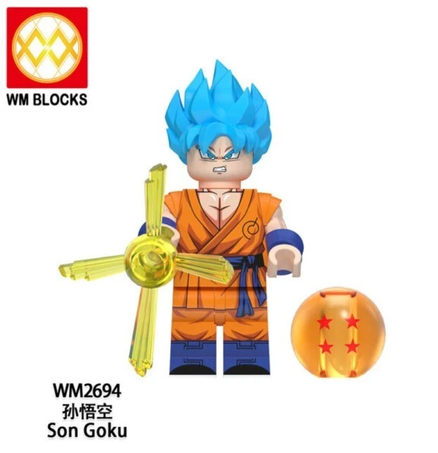 2 inch Custom DragonBall Super,  Super Saiyan Blue Goku Minifigure Base included - Image 1 of 1