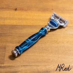 EDELHARZ in AQUAMARIN MRed FRANCE Rasierer kompatibel mit Gillette FUSION Klinge - Picture 1 of 1