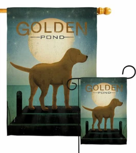 Golden Pond Garden Flag Dog Animals Decorative Small Gift Yard House Banner - Picture 1 of 17