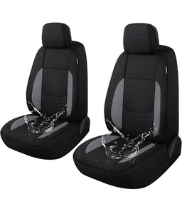 Neoprene Car Seat Cover 2 Front Seats, Waterproof Seat Front Set Black/Gray - Picture 1 of 6