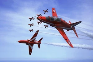 RED ARROWS POSTER - DIFFERENT SIZES - FREE UK POSTAGE - (RA2) PLANE - Picture 1 of 1