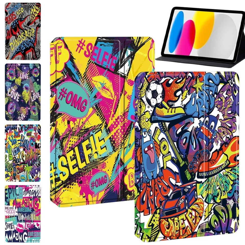 Printed Leather Flip Stand Case Cover For Apple iPad 10th Gen (2022) 10.9"