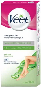 Veet Wax Ready to Use Full Body Waxing Strips Dry Skin 20 Stripes - Picture 1 of 9