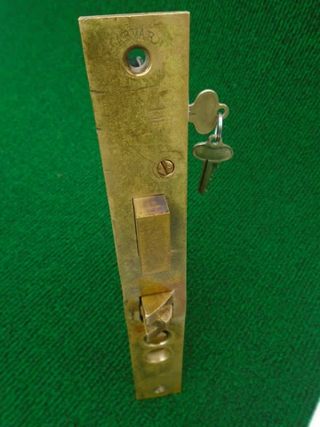 CORBIN #1345 R ENTRY LOCK w/ CYLINDER & KEYS,  9 1/8" BRASS FACEPLATE (17560-4) Cover