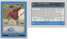 2009 Bowman Draft Prospects Chrome Blue Refractor /150 Mike Minor #BDPP87