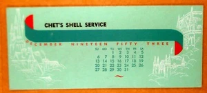 Blotter inchiostro pubblicitario Gladstone Oregon 1953 Chet's Shell / Deller Insurance - Foto 1 di 2