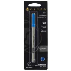 Cross Selectip Rolling Ball Pen Refill Porous Pt Blue Medium Pt In Pack 8441 - Picture 1 of 1