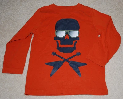 Camisa Halloween Loca 8 Pequeña S 5/6 Rocker Calavera Guitarras Tonos Esqueleto L/S  Foto 1 de 2