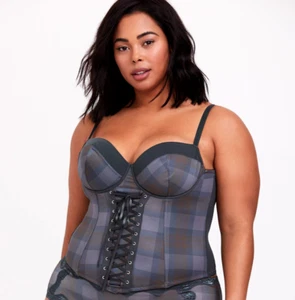 Womens Torrid Outlander Tartan Plaid Microfiber Lace-Up Corset Size 6 6X 30 NWT - Picture 1 of 4