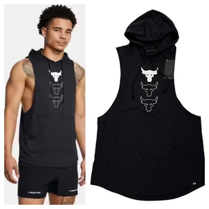 NWT Under Armour Men's Sz L Project Rock Sleeveless Payoff Hoodie Tank Top - Picture 1 of 8