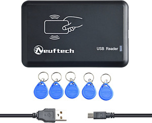 Neuftech USB RFID Reader ID Kartenlesegerät Kartenleser Kontaktlos Card Reader F
