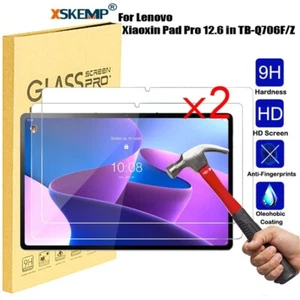 2 Pcs Lenovo Xiaoxin Pad Pro 12.6 in TB-Q706F/Z Screen Protector Tempered Glass - Picture 1 of 12