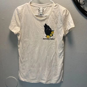 Camiseta SAVAGE SEEDS MOTHER WOLF Algodón Orgánico Mujer Floral Lobo Gráfico - Imagen 1 de 12