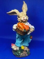 Vintage Easter Bunny Rabbit Carrot Farmer Overalls Figurine