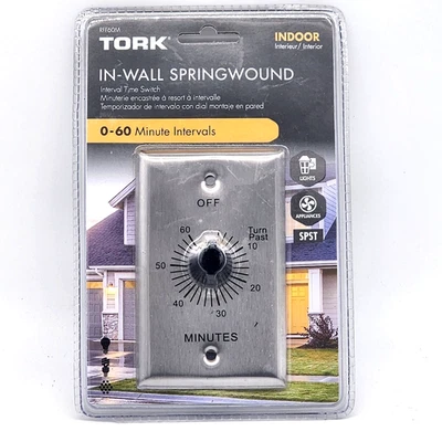 Interruptor temporizador de intervalo en pared Tork acero inoxidable herida de resorte RFF60M plateado Foto 1 de 4