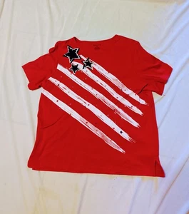 Top Bonworth Patriótico EE. UU. Talla Mediana Informal Colorida Bandera Nuevo Para Mujer 4 de Julio - Imagen 1 de 4