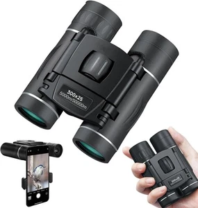 300x25 Binoculars for Adults and Kids, High Powered Mini Pocket Binoculars - Picture 1 of 8