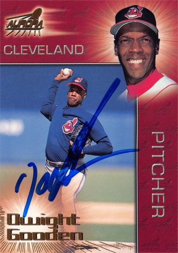Dwight Gooden autographed baseball card 1998 Panini Aurora #29 Clev Indians Doc - Image 1 of 1