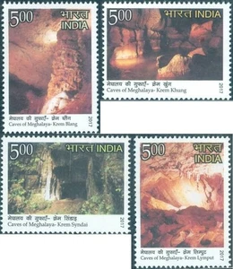 India 2017 Caves of Meghalaya Nature Stamps 4v MNH - Picture 1 of 2