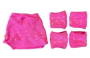 Build A Bear Workshop BABW rosa Pullover Kleid Stulpen Pailletten Outfit Set Posten - Bild 1 von 7