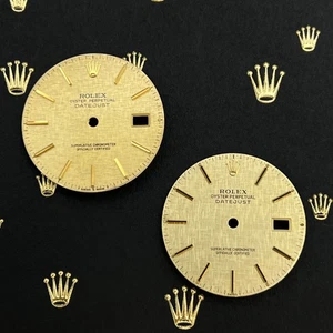 Rolex Datejust 36mm Linen Dial Gold Stick Mens Jubilee Oyster 16013 16233 - Picture 1 of 5
