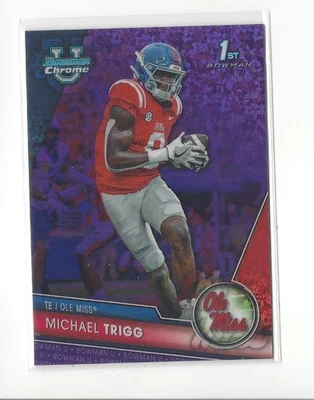 2023 Bowman Chrome Uni. Purple Mini Diamonds #128 Michael Trigg Ole Miss /399 - Image 1 of 2