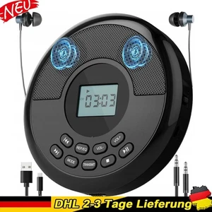 Tragbarer CD-Player Walkman Home Bluetooth USB MP3 Musik-Player Schwarz DE - Bild 1 von 9