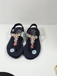 Skechers Cali meditation Glass Daisy Women's Floral Sandals Blue Multi sz 7 Nwt - Picture 1 of 4