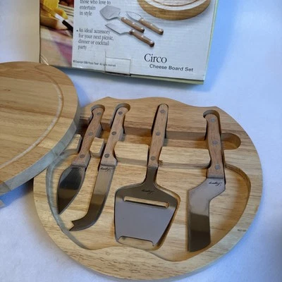 CIRCO Cheese Board & 4pc Set Legacy by Picnic Times Swivel-Open Circular - Image 1 of 4
