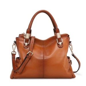 Women's Genuine Leather Purses and Handbags, Satchel Tote Shoulder Bag (Brown) - Bild 1 von 6