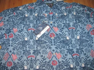 REYN SPOONER Shirt HAWAIIAN Size MEDIUM Cotton Poly COMMEMORATIVE 2023 NWT - Picture 1 of 3