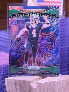 2024 Panini Prizm - Fireworks Derek Carr #11 Green Prizm SAINTS - Bild 1 von 2