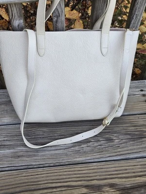 Cuyana Pebbled Leather Inner Pockets Double Handles Classic Tote Bag Neutral  - Image 1 of 4