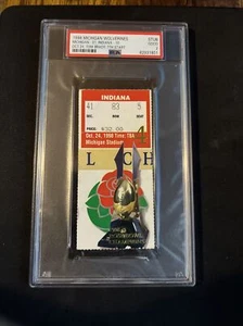 24/10/98 Biglietto Michigan Wolverines NCAA Tom Brady 7th Start/2 TD Stub PSA 2 - Foto 1 di 4