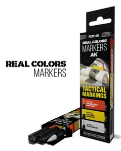 AK Interactive REAL COLORS MARKERS -TACTICAL MARKINGS -Set (3pcs) #RCM106 - Picture 1 of 2
