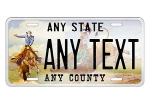Etiqueta de matrícula personalizada Western Rodeo Bull Ride cualquier estado auto ATV - Imagen 1 de 16