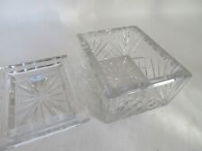 Lead Crystal Glass Box Rogaska Art Deco Style + Lid Trinket Cigarette Box