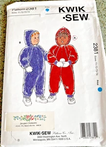Kwik Nähmuster 2381 Kleinkinder Schneeanzug & Windanzug T1-T4 UC WINTER OUTDOOR SPASS - Bild 1 von 2