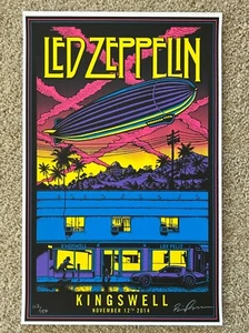 LED ZEPPELIN Concert Poster 11/2014 Brian Romero Kingswell Los Feliz - Picture 1 of 7