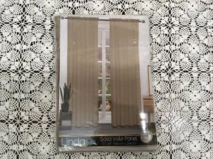 SOLID VOILE PANEL TAUPE SINGLE PANEL 84 INCH 55”X84” LINDA - Picture 1 of 4