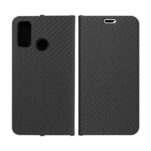CUSTODIA LIBRO PER HUAWEI P SMART 2020 - COVER LIBRETTO LUNA CARBON NERO - Foto 1 di 8