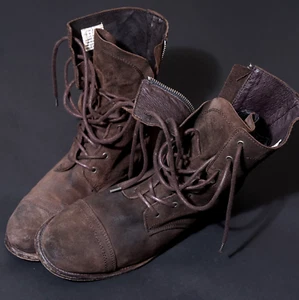 ALL SAINTS Mens Leather Boots UK9 US10 EU43 Suede Military Montgomery Side Zip - Picture 1 of 24